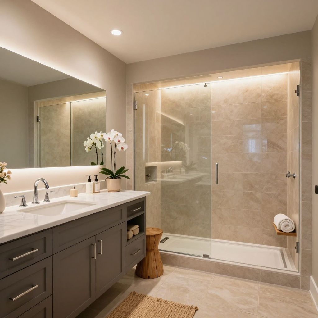 Waterproof LED strip shower bathroom lighting idea