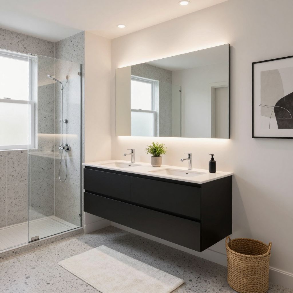 Motion sensor mirror bathroom lighting idea