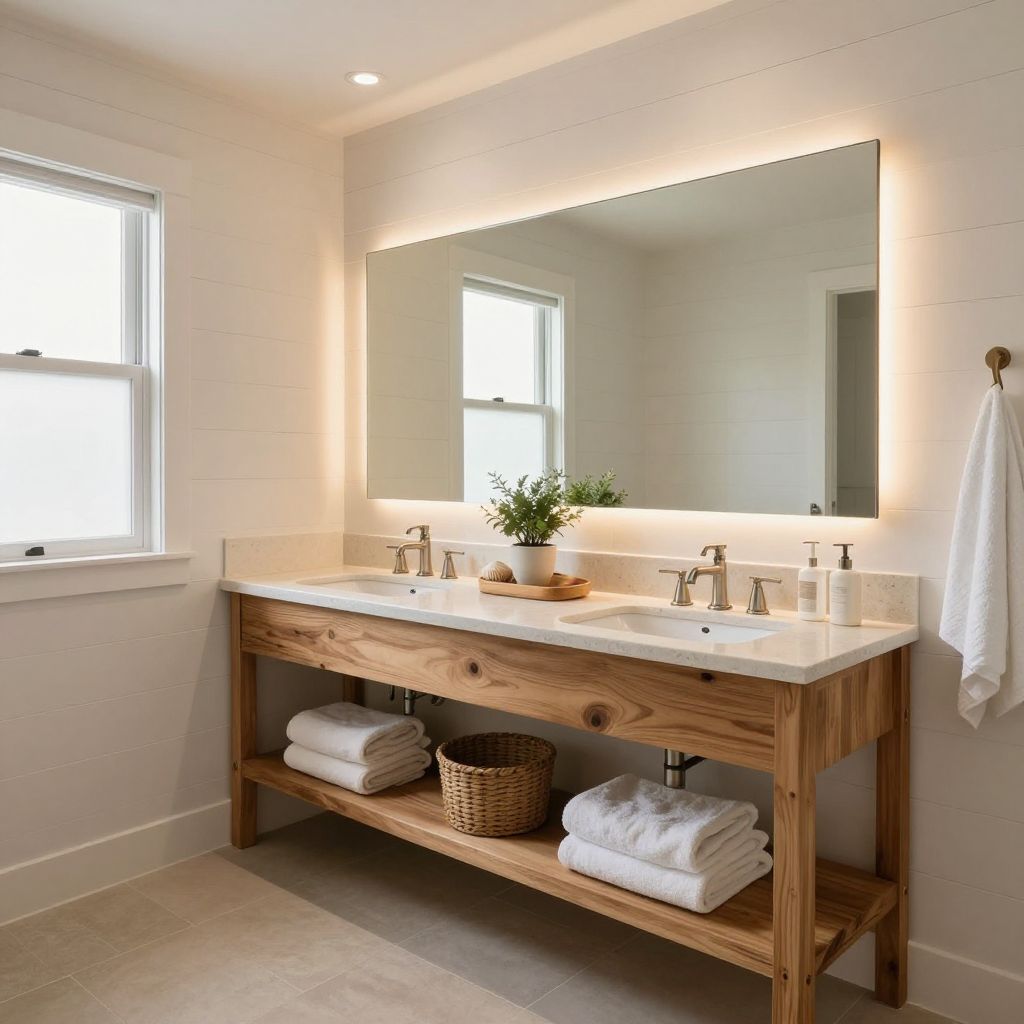 Rope light bathroom lighting idea