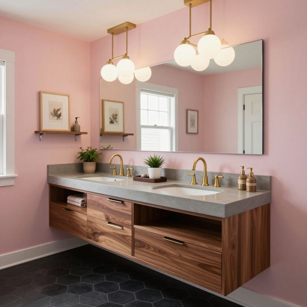 Statement globe pendant bathroom lighting idea