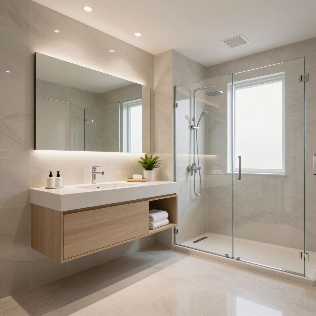 Large Format Glossy Porcelain Tiles for Modern Minimalism
